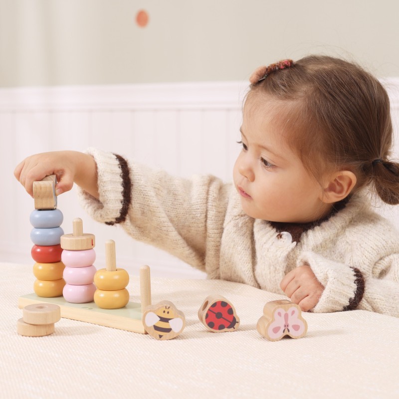 Viga Drevená nasúvačka Počítanie – Jarný motív