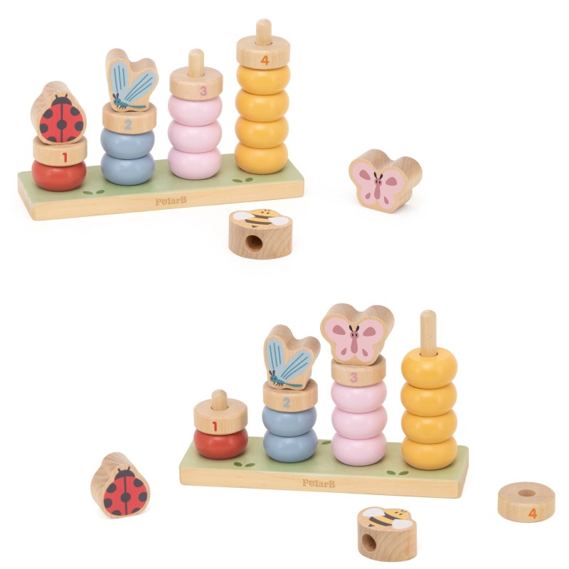 Viga Drevená nasúvačka Počítanie – Jarný motív