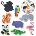 VIGA Drewniane Magnesy Dzikie Zwierzęta – Kolorowe Magnesy Edukacyjne 18M+