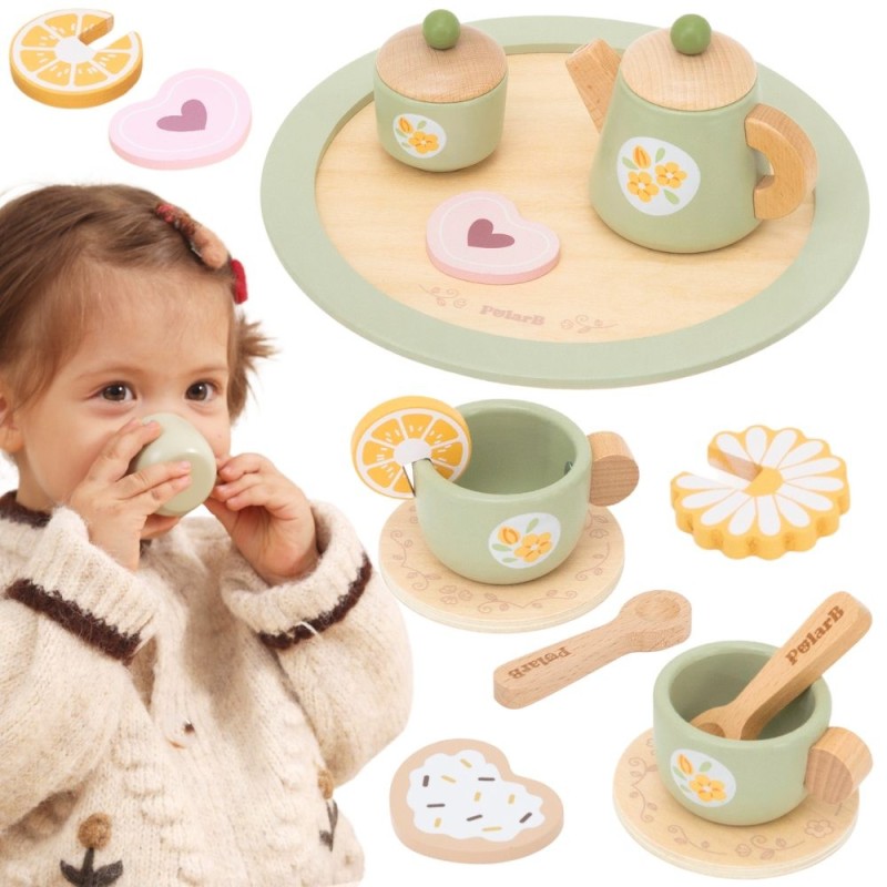 Viga Drevený čajový set Spring – 15-dielny