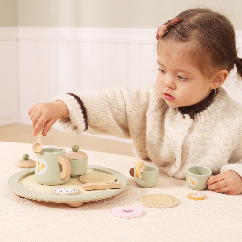 Viga Drevený čajový set Spring – 15-dielny