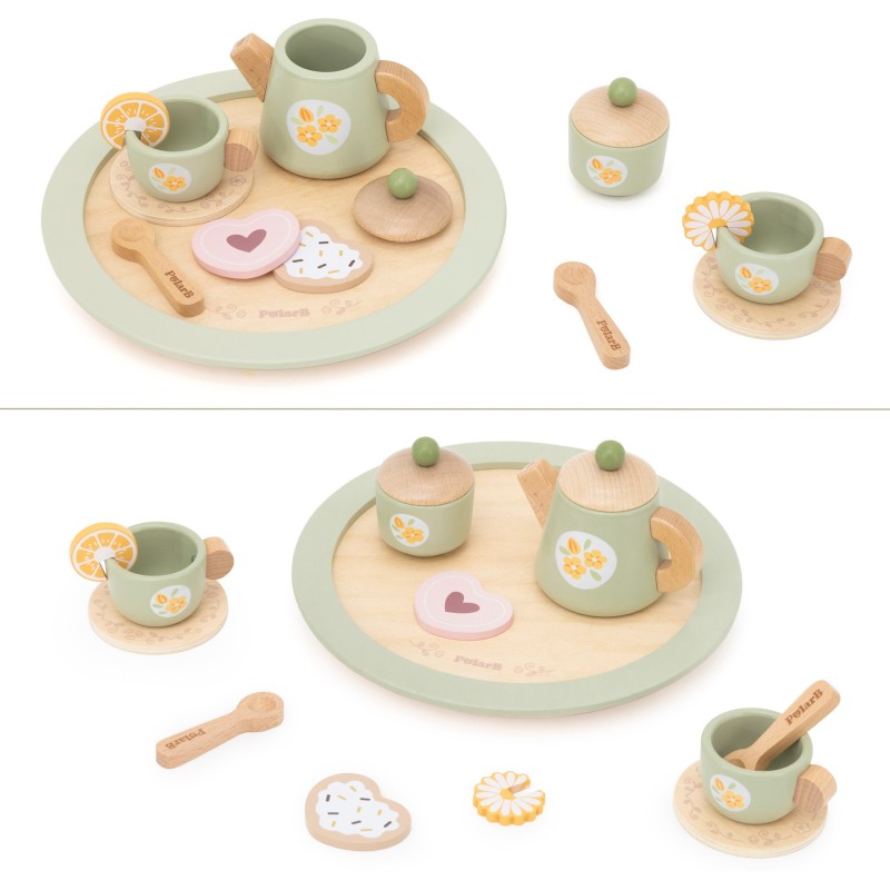 Viga Drevený čajový set Spring – 15-dielny