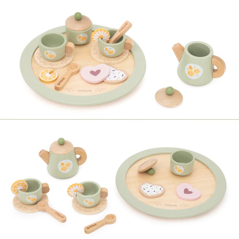 Viga Drevený čajový set Spring – 15-dielny