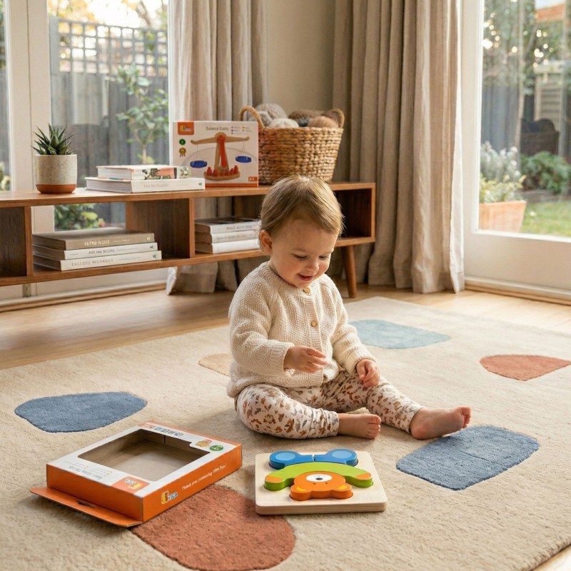 VIGA Pierwsze drewniane Puzzle maluszka Miś