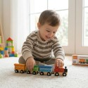 Viga Drewniany Pociąg Magnetyczny Lokomotywa Wagoniki 3+