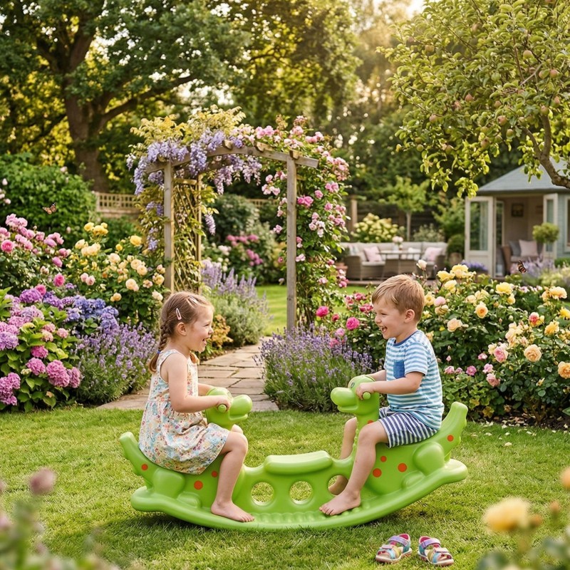 WOOPIE Bujak Wieloosobowy Dino Huśtawka Równoważna Jasno Zielony