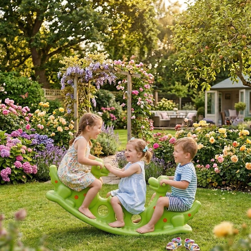 WOOPIE Bujak Wieloosobowy Dino Huśtawka Równoważna Jasno Zielony