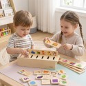 VIGA Drewniany Edukacyjny Sorter Gra Zwierzątka Owoce Warzywa Montessori