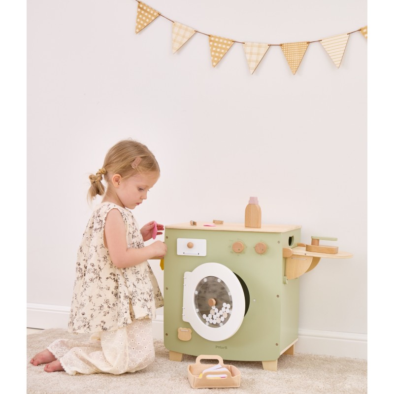 VIGA PolarB Drewniana Pralka Zabawka z Akcesoriami do Prania 3+