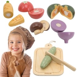 Viga Drevená zelenina na krájanie – S doskou