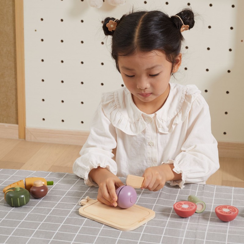 Viga Drevená zelenina na krájanie – S doskou