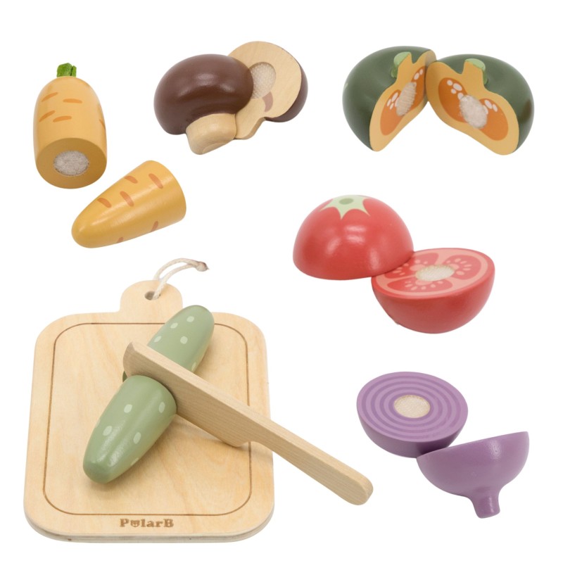 Viga Drevená zelenina na krájanie – S doskou