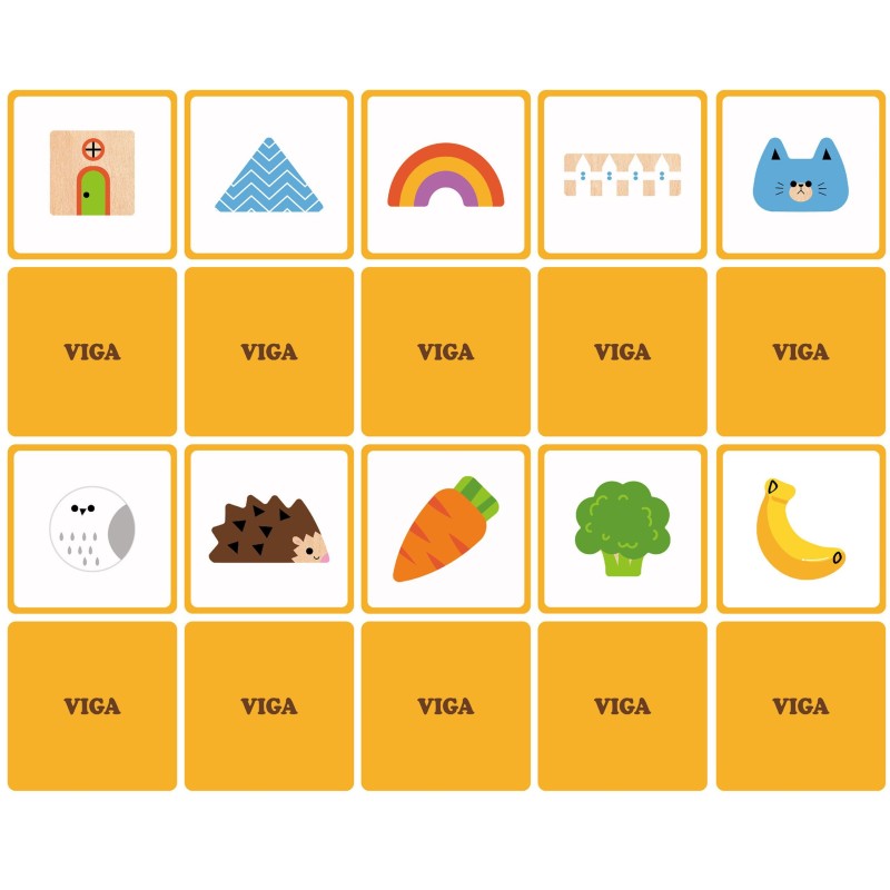 Viga Drevená senzorická hmatová hra - Spoznávanie tvarov