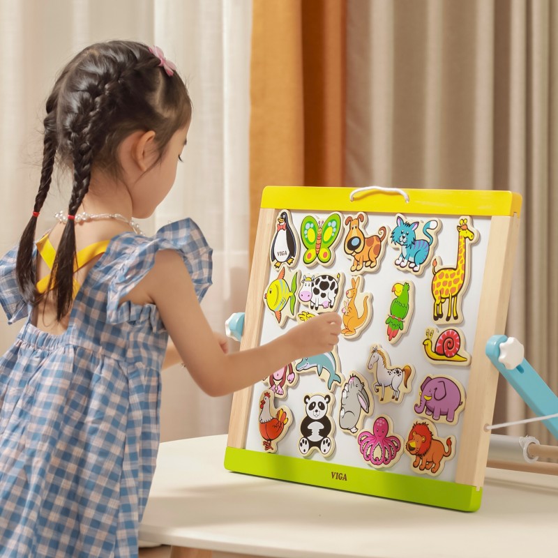 VIGA Drewniane Magnesy Zwierzęta zestaw 20 elementów