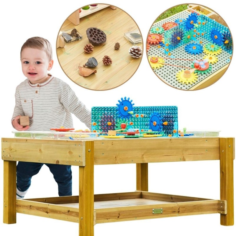 MASTERKIDZ Drewniany Stół Edukacyjny 1200L STEM Outdoor + Akcesoria