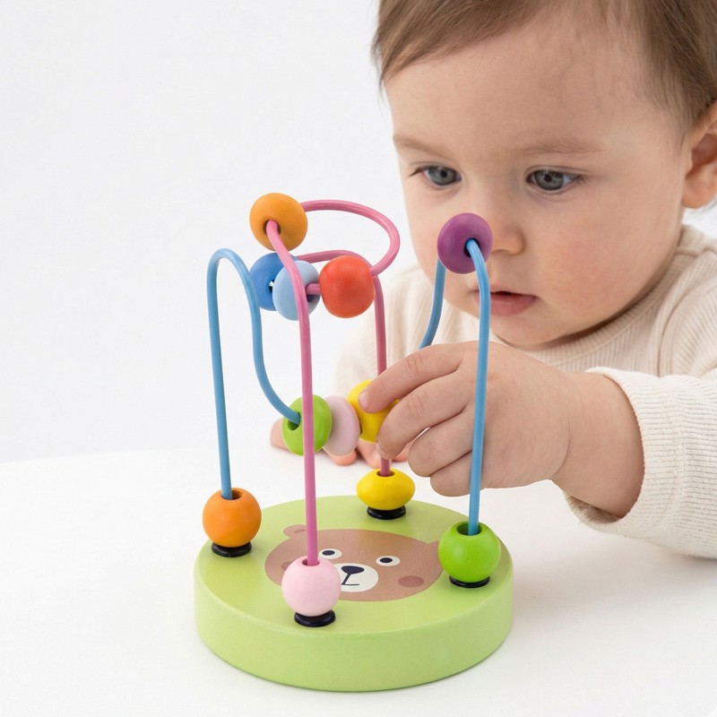 VIGA Drewniany Poręczny Labirynt Przeplatanka Pętla Motoryczna 1szt