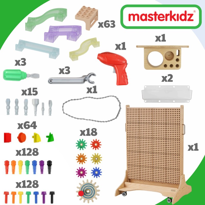 MASTERKIDZ Wolnostojąca Tablica Naukowa Kreatywna STEM 166 x 125 + Zestaw Akcesoriów