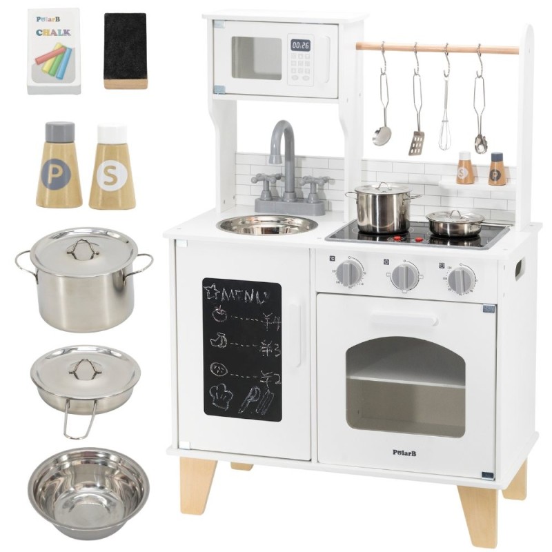 Viga Drevená detská kuchynka PolarB – Svetelné a zvukové efekty