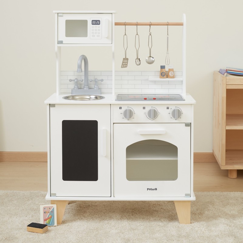 Viga Drevená detská kuchynka PolarB – Svetelné a zvukové efekty