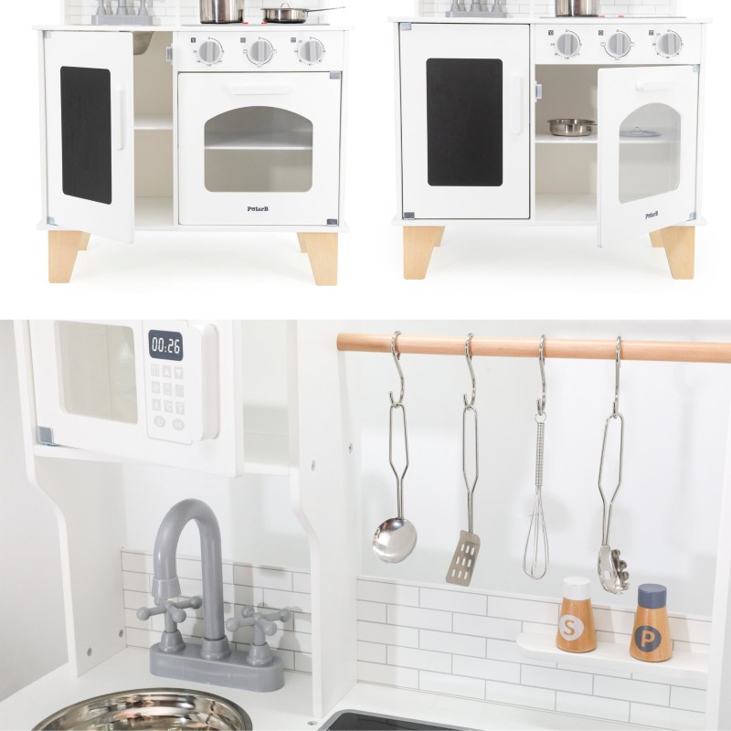 Viga Drevená detská kuchynka PolarB – Svetelné a zvukové efekty