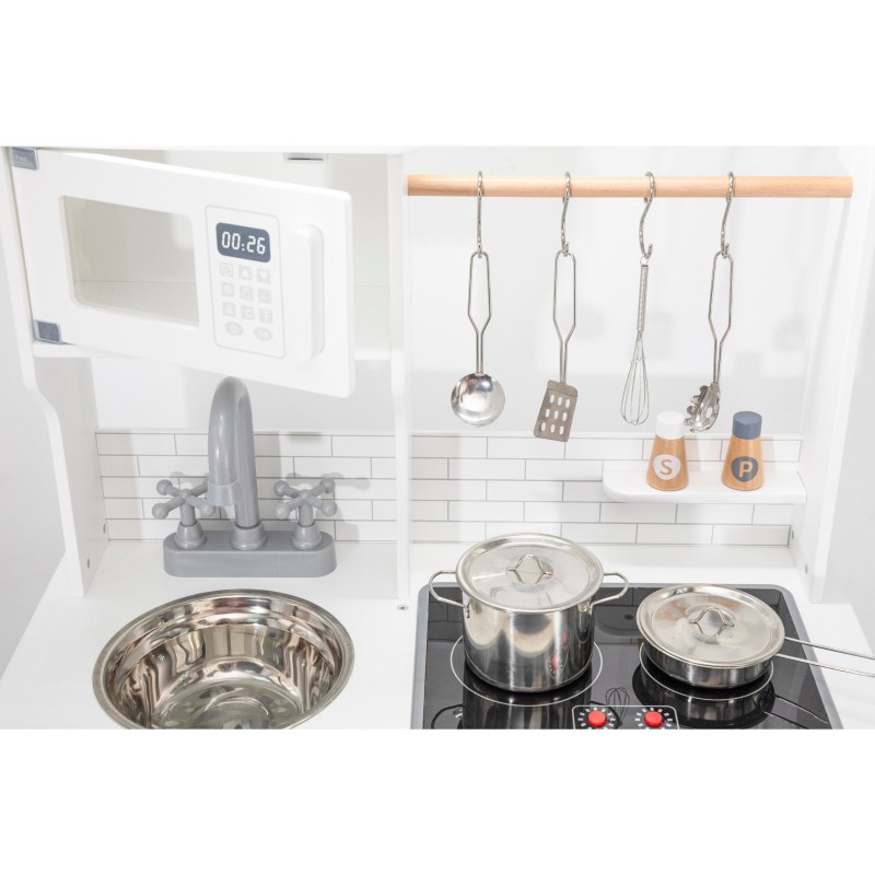 Viga Drevená detská kuchynka PolarB – Svetelné a zvukové efekty