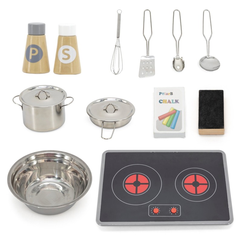 Viga Drevená detská kuchynka PolarB – Svetelné a zvukové efekty