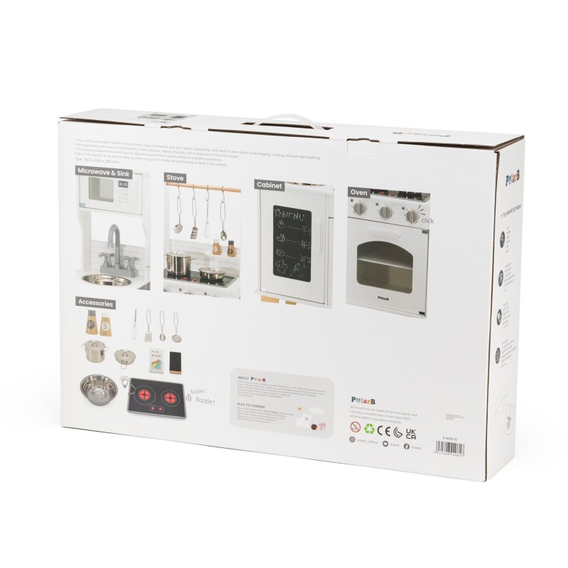 Viga Drevená detská kuchynka PolarB – Svetelné a zvukové efekty