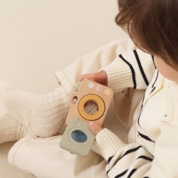 Viga Drevený detský fotoaparát Môj prvý – S rotujúcim kaleidoskopom