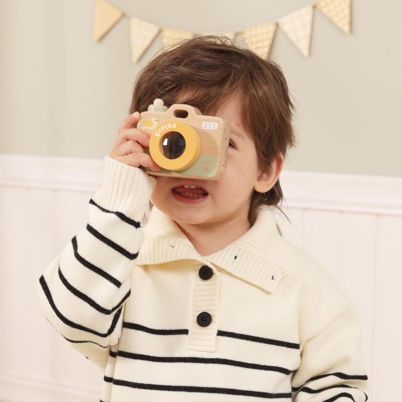 Viga Drevený detský fotoaparát Môj prvý – S rotujúcim kaleidoskopom