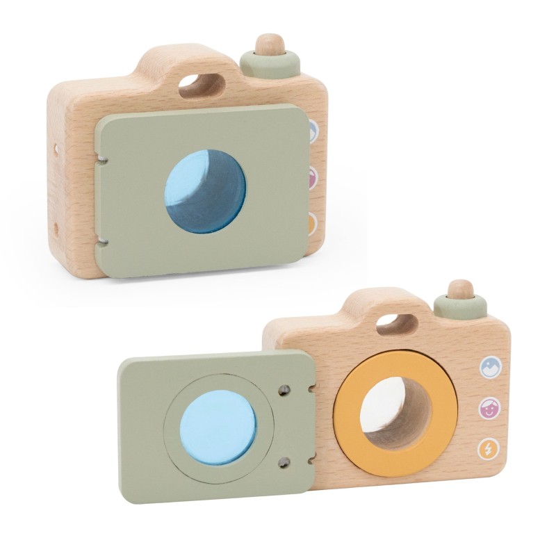 Viga Drevený detský fotoaparát Môj prvý – S rotujúcim kaleidoskopom