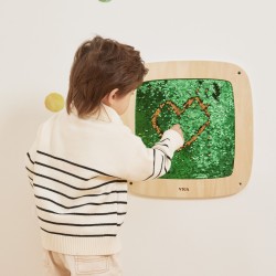 Viga Nástenný senzorický panel s flitrami – Magické kreslenie