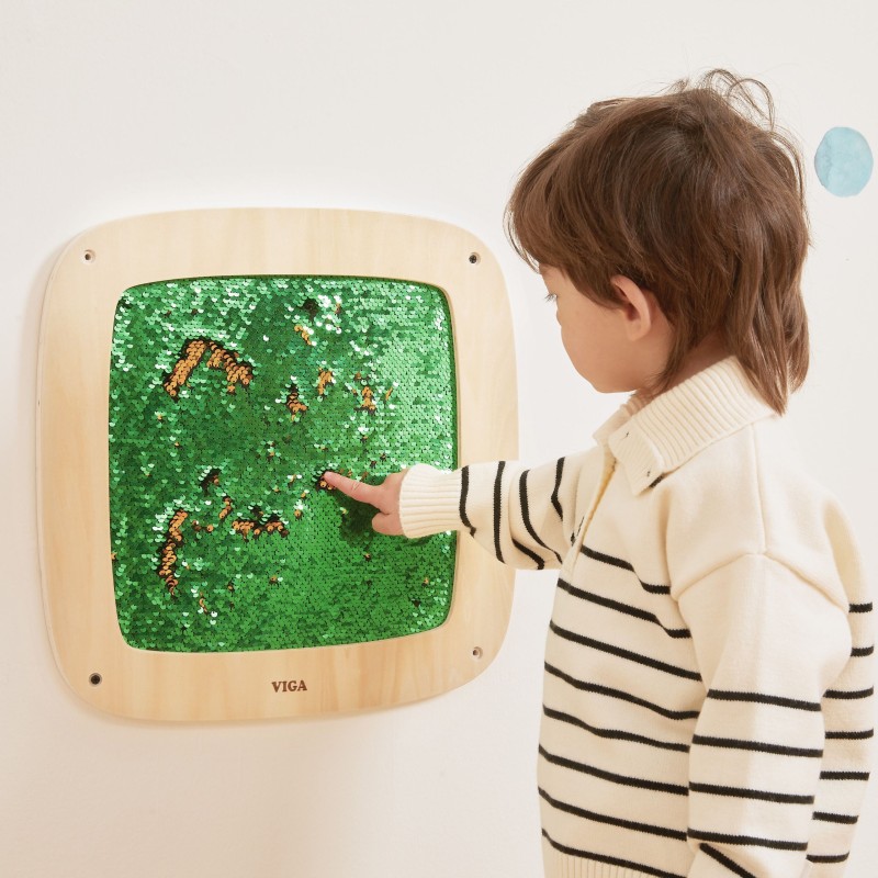 Viga Nástenný senzorický panel s flitrami – Magické kreslenie