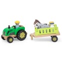 VIGA Traktor Drewniany Zwięrzatka Farma Zagroda