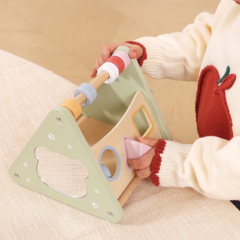 Viga Drevený edukačný trojuholník 5v1 – Kompaktné centrum na rozvoj motoriky