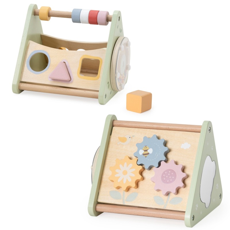 Viga Drevený edukačný trojuholník 5v1 – Kompaktné centrum na rozvoj motoriky