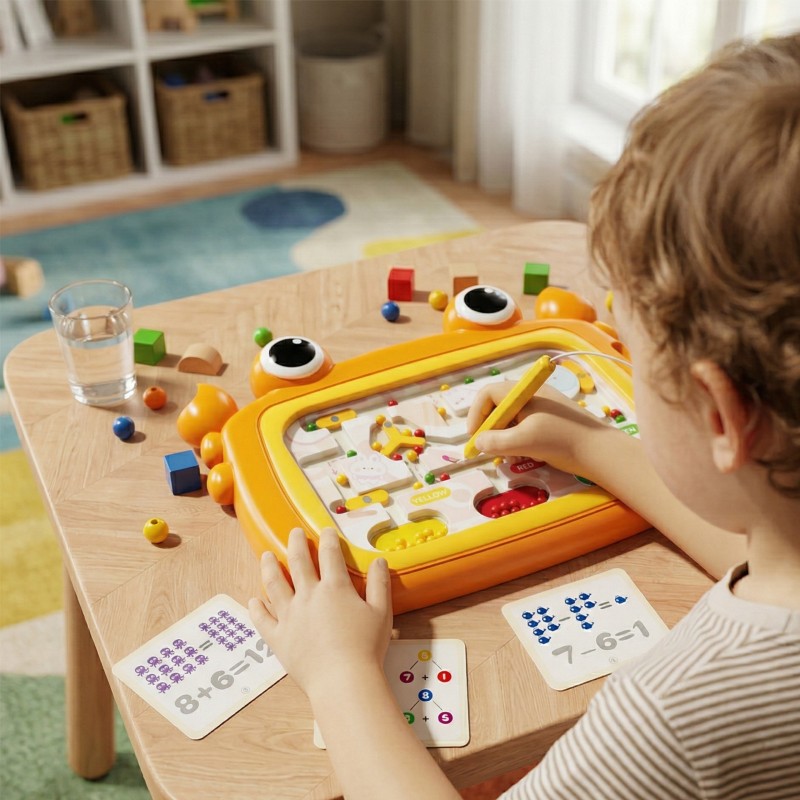 WOOPIE Tablica Magnetyczna Montessori Labirynt Krab Pomarańczowa