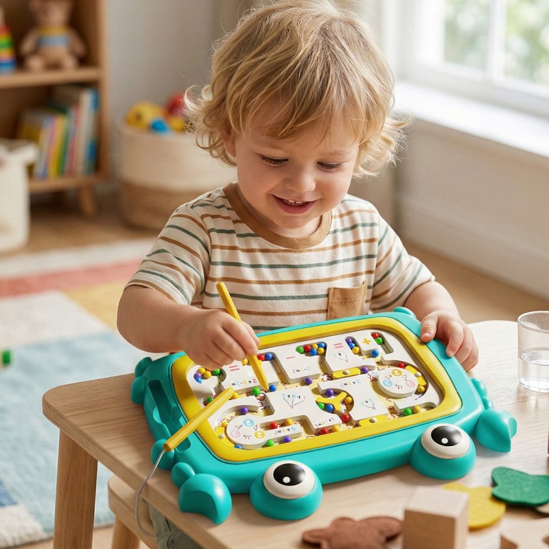 WOOPIE Tablica Magnetyczna Montessori Labirynt Krab Turkusowa