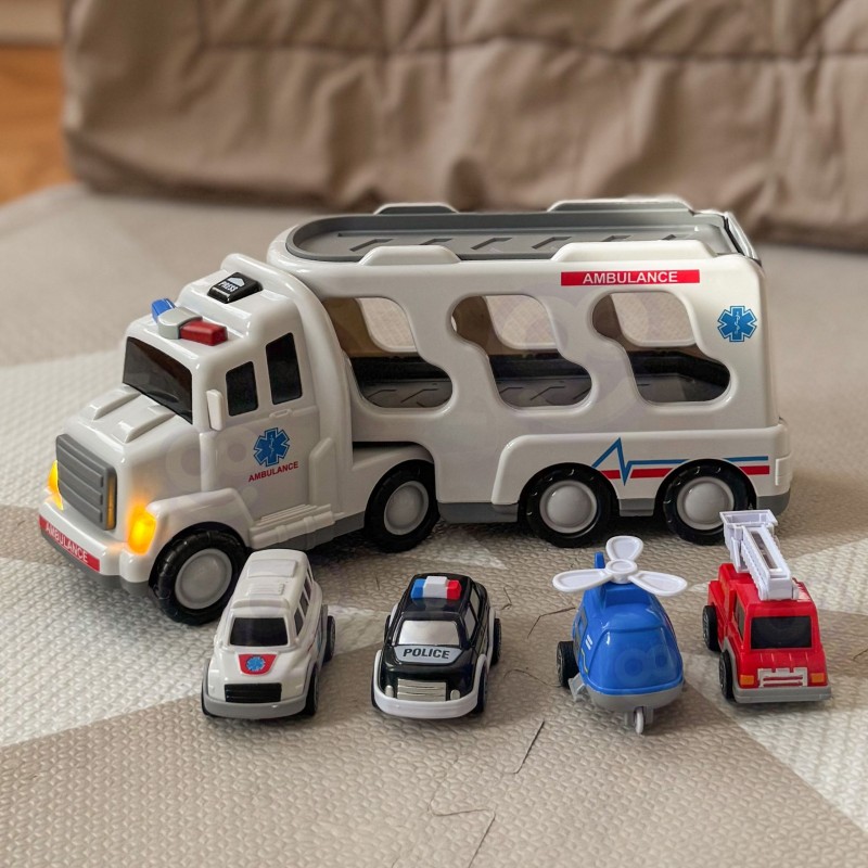 WOOPIE Laweta Drogowa zestaw 5 Aut - Ambulans