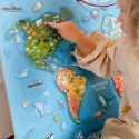 Viga 2w1 Tablica Edukacyjna z Magnetyczną Mapą Świata Montessori
