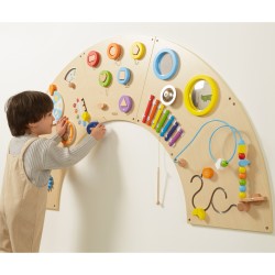 Viga Drevená senzorická tabuľa Oblúk – 5-dielna Montessori stena
