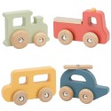 VIGA Zestaw Drewnianych Kolorowych Pojazdów 4szt. z Serii PolarB