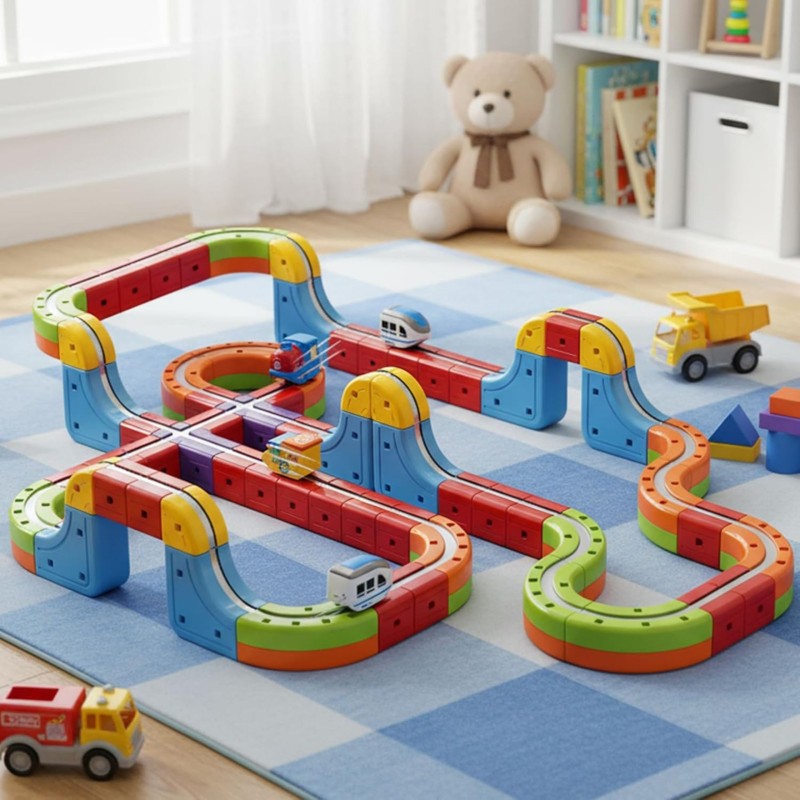 Woopie Magnetická antigravitačná kocková dráha Magic Cube Train – 68 ks