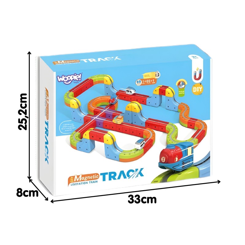 Woopie Magnetická antigravitačná kocková dráha Magic Cube Train – 68 ks