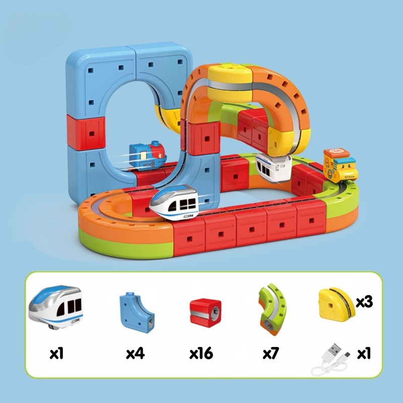 Woopie Magnetická antigravitačná kocková dráha Magic Cube Train – 32 ks