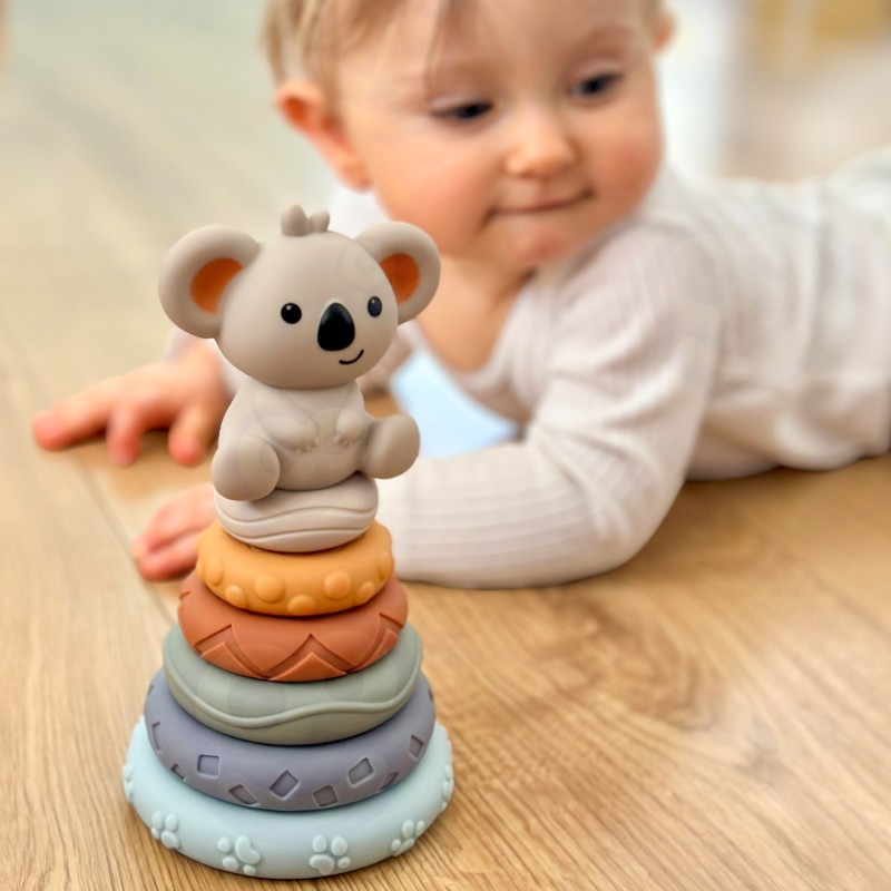 WOOPIE BABY Miękkie Gumowe Klocki Sensoryczne Zestaw 3w1 Miś