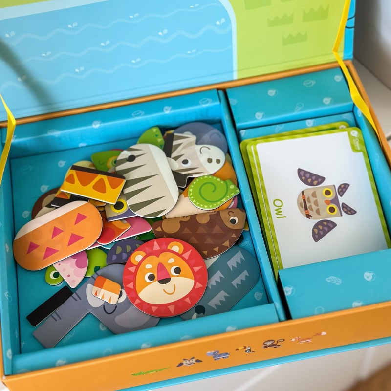 CLASSIC WORLD Układanka Magnetyczna Zwierzęta Tablica Klocki Puzzle Pamięć 60 el.
