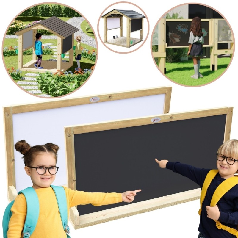 CLASSIC WORLD EDU Drewniana Tablica Dwustronna Kredowa- Magnetyczna Edukacyjna