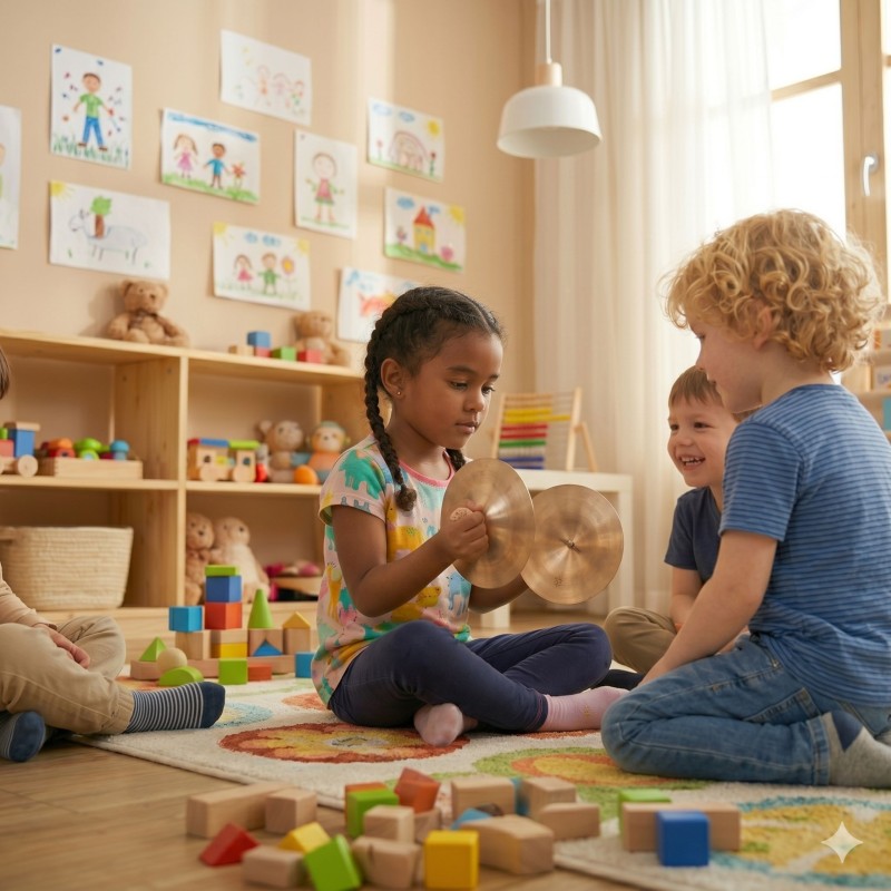 CLASSIC WORLD EDU Instrument Muzyczny Talerze Perkusyjne (15 cm) dla Dzieci 2 szt.