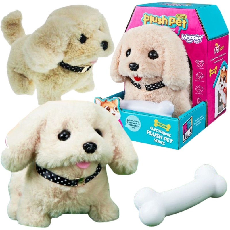 WOOPIE Piesek Interaktywny Pluszak z Kością Bichon Golden Retriever