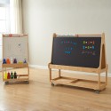 Masterkidz Drevená obojstranná tabuľa 3v1 na kolieskach